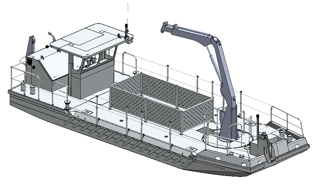 Barge fluviale multi-fonctions